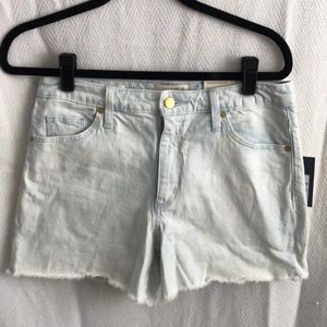 Acid wash denim shorts